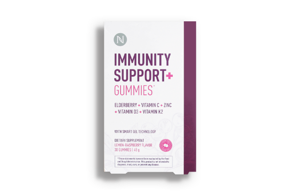 Image display of Immunity Support+ Gummies on a white background.
